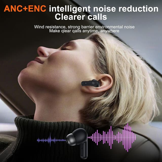 Detalle de THREE PEACHES Wireless Earbuds ANC touch controls