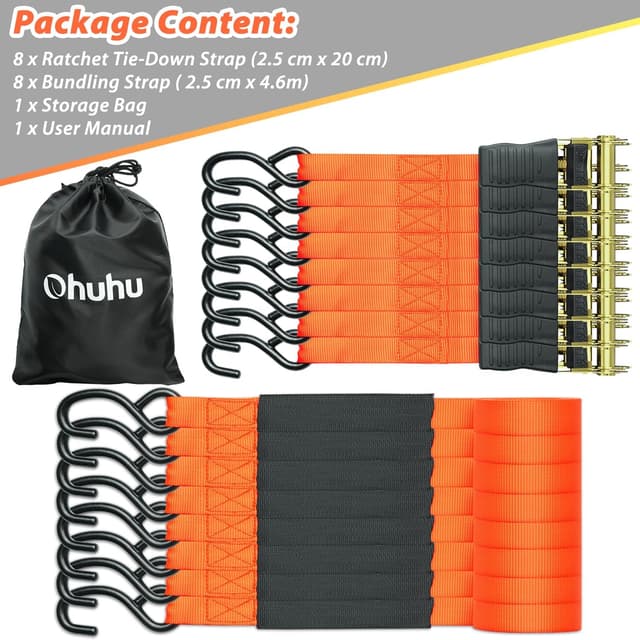 Thumbnail 6 de Ohuhu Ratchet Straps 4.6m 680kg