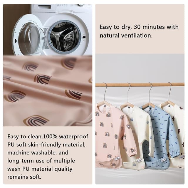 Thumbnail 2 de Yiupea Lätzchen mit Ärmeln 6-24 Monate