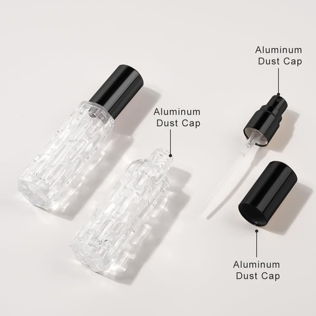 Detalle de LOPHE flacons de parfum vides rechargeables Nior – vaporisateur de voyage 4 x 10 ml, mini portable anti-fuites