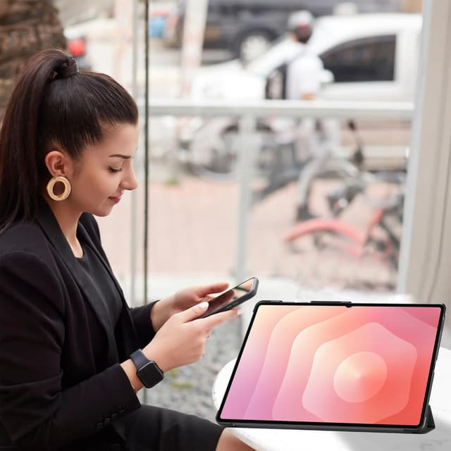 Detalle de FDHYFGDY Schutzhülle für Samsung Galaxy Tab S11 Ultra 14,6 Zoll – ultradünnes PU Case mit Auto Schlaf/Wach, Schwarz