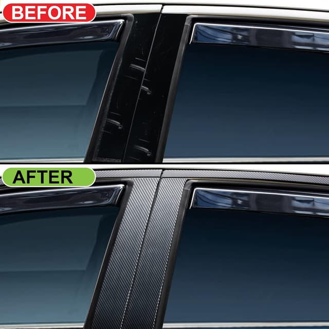 Detalle 2 de Spurtar Kohlefaser-Klebebandrolle (2,5 x 600 cm) mit Air-Release Kleber – schwarzer Vinylstreifen im Chrom-Look