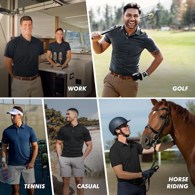 Thumbnail 4 de BOOJO 5 Pack Polo Shirts for Men