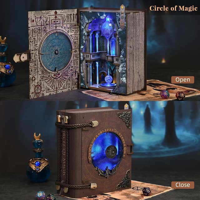 Detalle de MiniCity MiniCity DIY Book Nook Kit – Booknook-Hausmodell mit LED (Circle of Magic)