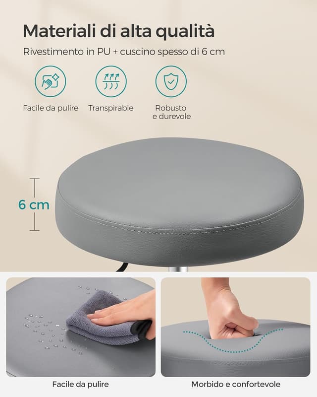 Thumbnail 5 de SONGMICS Sgabello Girevole 46-58 cm