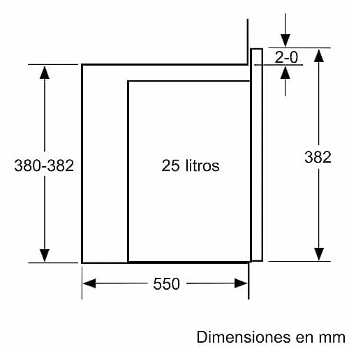 Detalle 2 de Balay microondas encastrable sin marco de 38 cm e 25 l con grill, Aqualisis y apertura lateral izquierda (cristal blanco)