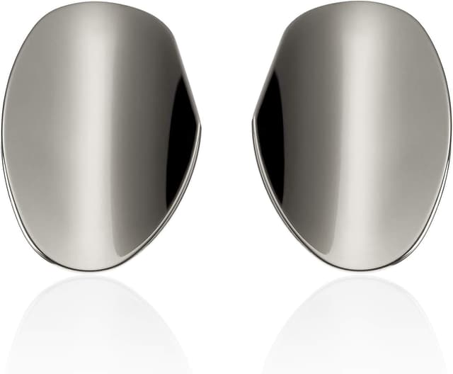 Thumbnail 6 de Namana Boucles d’oreilles effet miroir pour femme — grandes créoles longues en acier inoxydable ou plaqué or