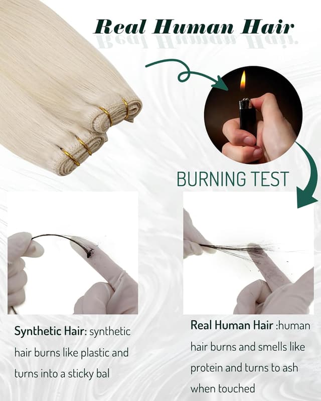 Detalle de RUNATURE Extension Capelli Veri Tessitura Biondo 35 cm, Colore 800 Bianco Biondo (100 g)