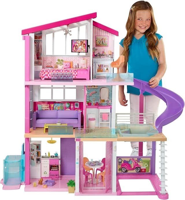 Detalle de Barbie Dreamhouse Casa de Muñecas 🏠 3 Pisos, Luz y Sonido
