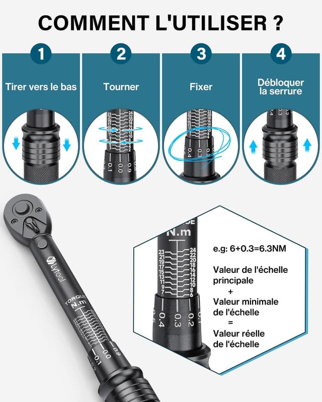 Detalle de Lytool clé dynamométrique vélo 2-24 Nm