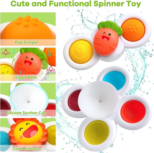Detalle 2 de Suction Cup Spinner Toys 3‑pack for 1–3 years