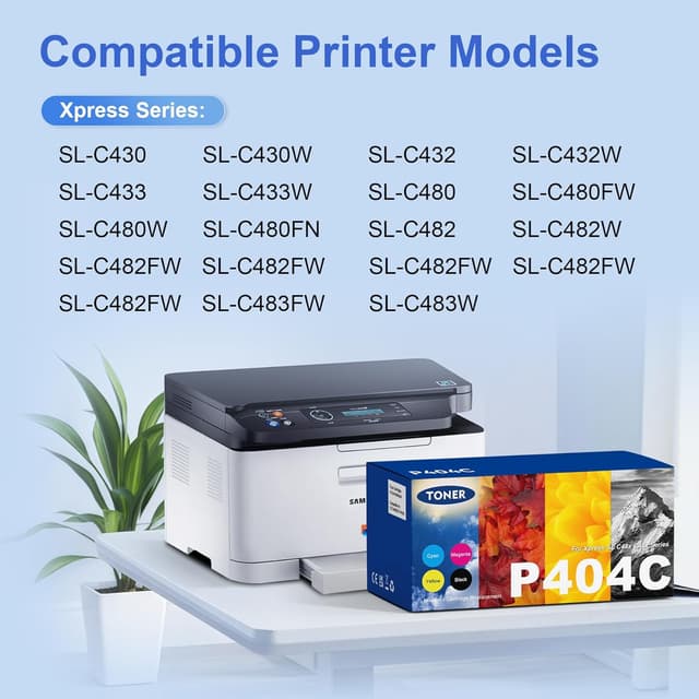 Detalle 2 de ONLYU Toner compatibili Samsung CLT-404S per Samsung Xpress C430/C480 (Nero, Ciano, Giallo, Magenta)