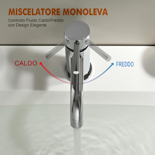 Detalle de Ibergrif M11003 Star miscelatore monocomando per bagno in cromo/argento