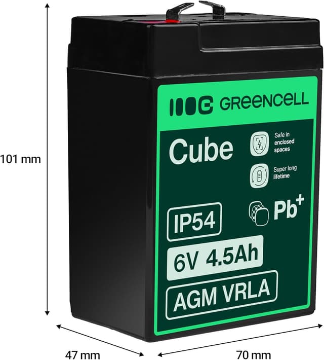 Thumbnail 1 de Green Cell AGM VRLA 6V 4,5Ah Batterie 🔌