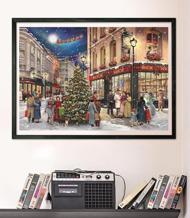 Detalle 2 de Clementoni Puzzle La Promenade de Noël Compact 1000 pièces (70 x 50 cm) — Design tendances, avec poster