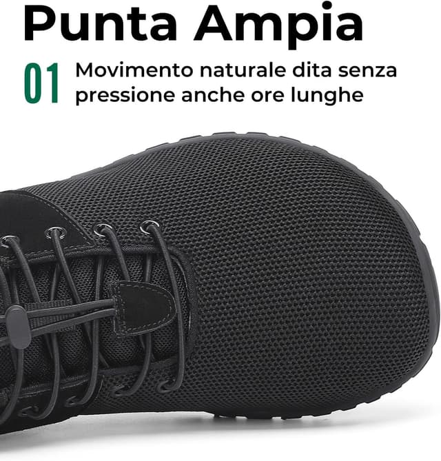 Detalle de Saguaro Scarpe Barefoot Sportive Unisex con punta larga (Gr. 36-48) per camminata e uso quotidiano