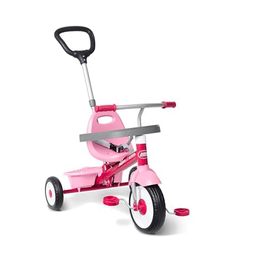 Detalle de Radio Flyer 3 en 1 Triciclo Stroll 'N Trike rosa para 1,5–5 años