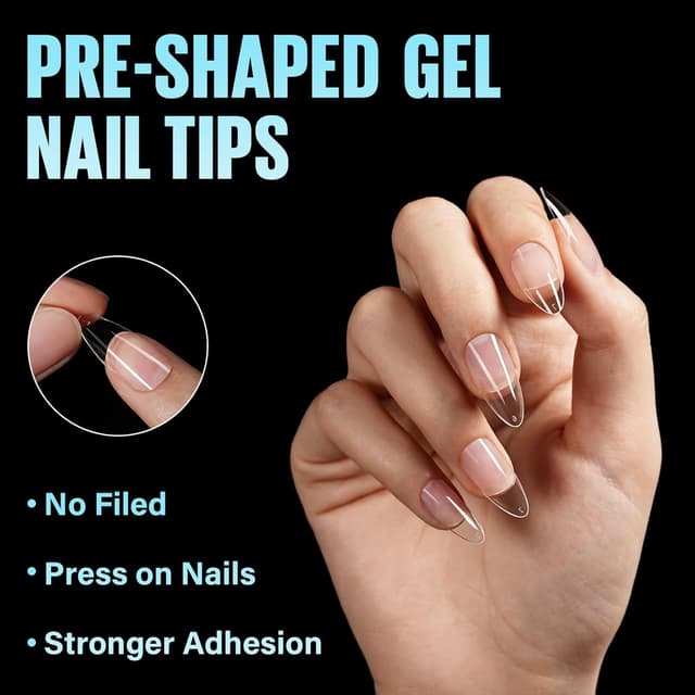 Detalle de TOMICCA 504 Almond Gel Nageltips, 12 Größen