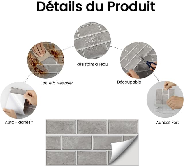 Detalle 2 de Hode Credence adhésive 24 pièces 🧱