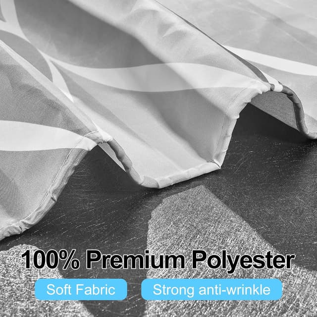 Detalle de DUFU Rideau de douche à séchage rapide en polyester imperméable 180x200 cm avec 12 crochets (gris vagues)