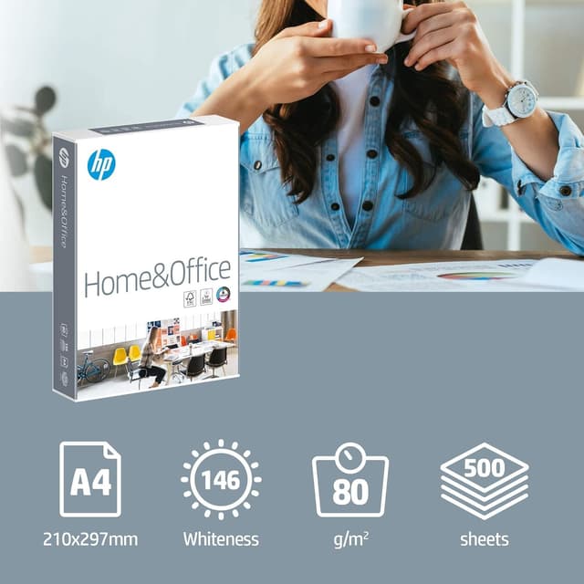 Detalle de Papier multifonction HP Home and Office blanc A4 80 g/m² (carton de 5 × 500 feuilles)