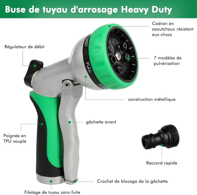 Thumbnail 1 de RESTMO Pistolet d'arrosage, pulvérisateur réglable 7 modèles ⚙