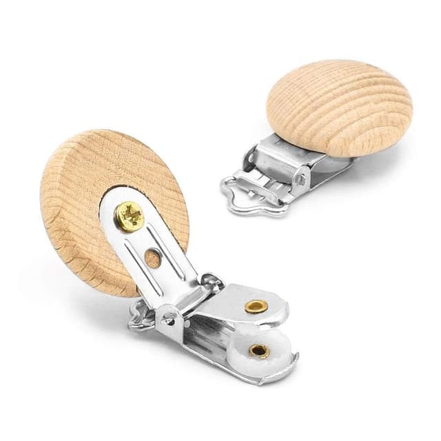 Detalle 2 de RUBY 10er Schnullerclip aus Holz – Schnullerketten-Clips für DIY und Zubehör