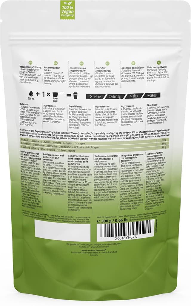 Detalle 1 de BCAA Pulver Mango Maracuja 300 g