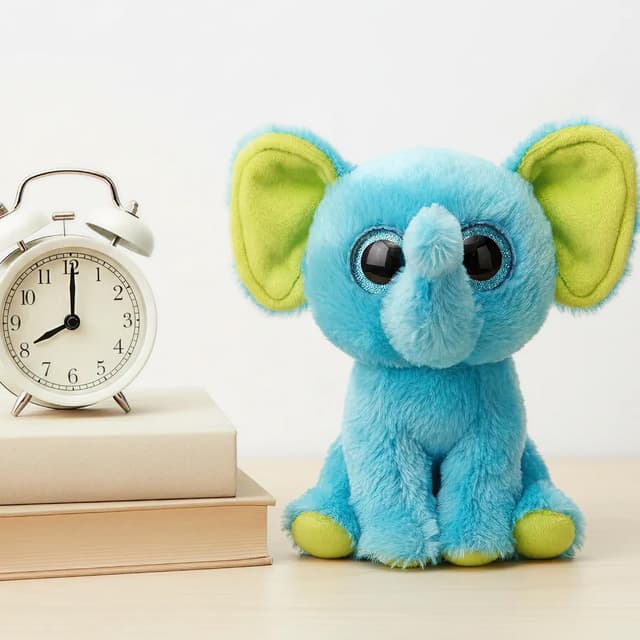 Detalle de TY Beanie Boos Trunkles, l’elefantino blu con occhi azzurri glitter (15 cm) T37359