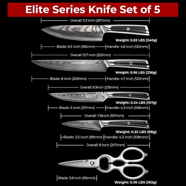 Thumbnail 4 de Sunnecko Damastmesser Set 5-teilig