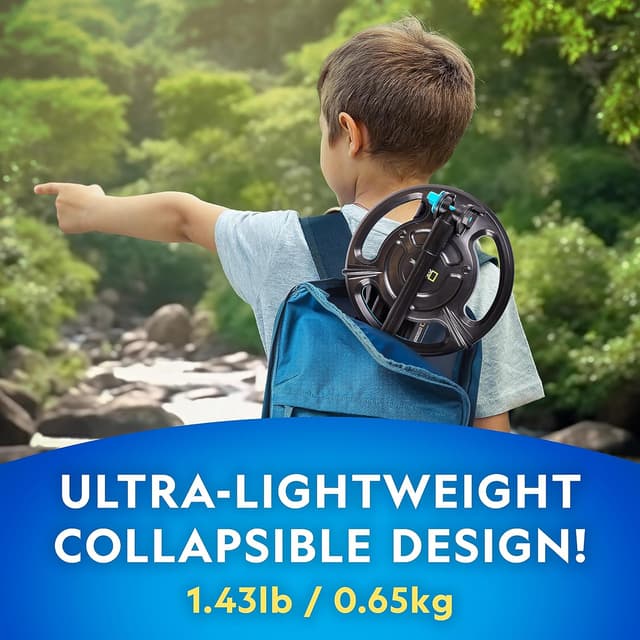 Detalle de Blue Marble National Geographic Metal Detector Beginner Kit for Kids (18.8 cm waterproof coil) — beach treasure hunting