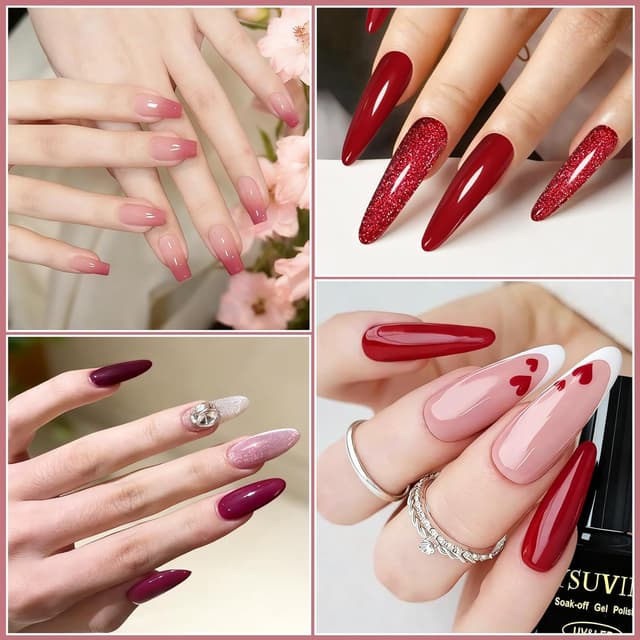 Detalle de YSUVIN UV Nagellack Rot (6 Farben) – 8 ml pro Flasche, soak-off UV/LED Gel für DIY & Salon-Look