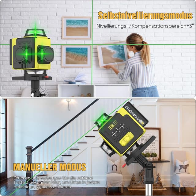 Detalle 1 de Kreuzlinienlaser mit Stativ 16 Linien