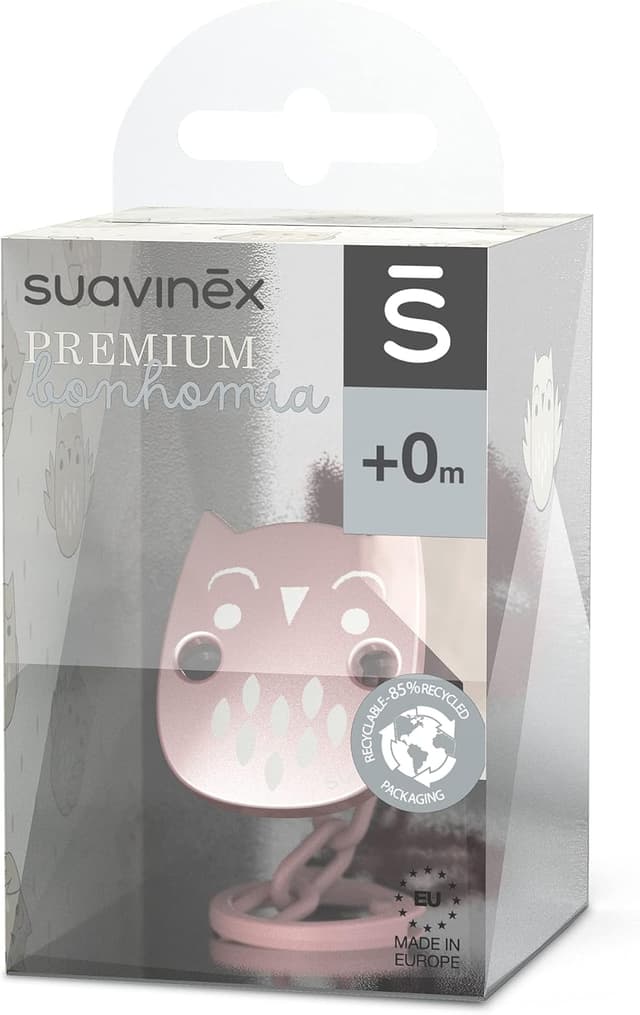 Thumbnail 1 de Suavinex Bonhomia Rosa, Cadena para Chupete, Broche Joya🌸