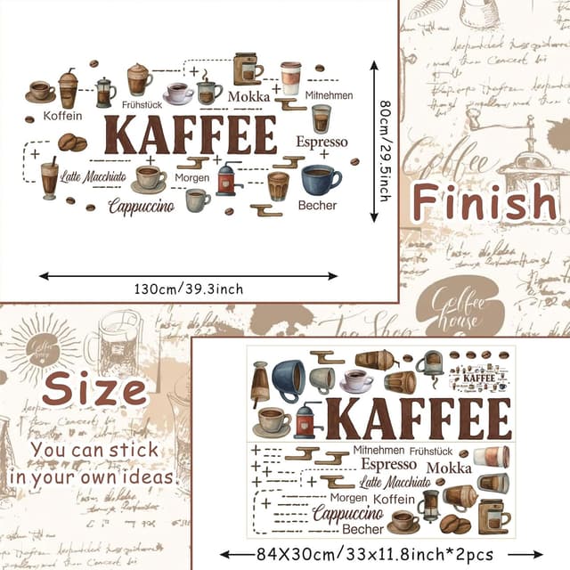 Thumbnail 6 de KAIRNE Kaffee Wandaufkleber 84 x 60 cm