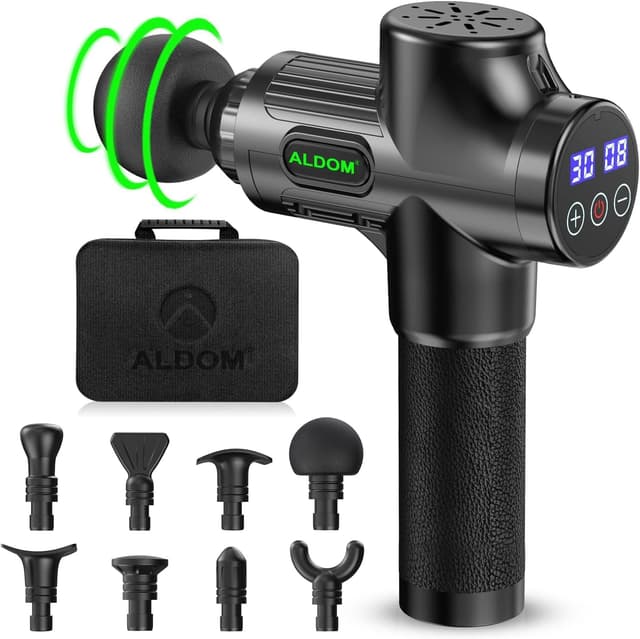 Detalle de ALDOM Pistola de Masaje Muscular 30 niveles