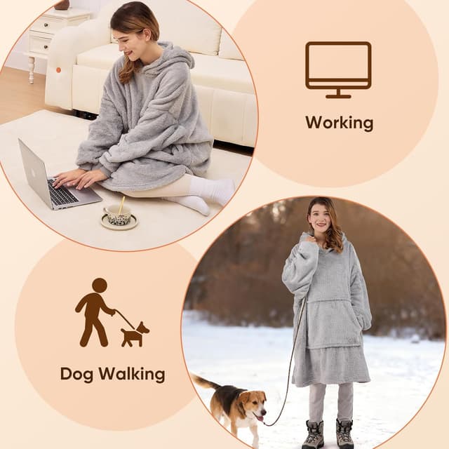 Thumbnail 5 de Wearable Blanket Hoodie 95x85cm Comfort Hoodie