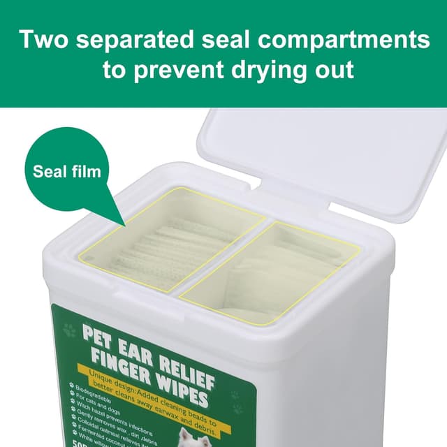 Detalle 2 de HTU 100 XL Dog Ear Cleaning Wipes 3.15×1.77