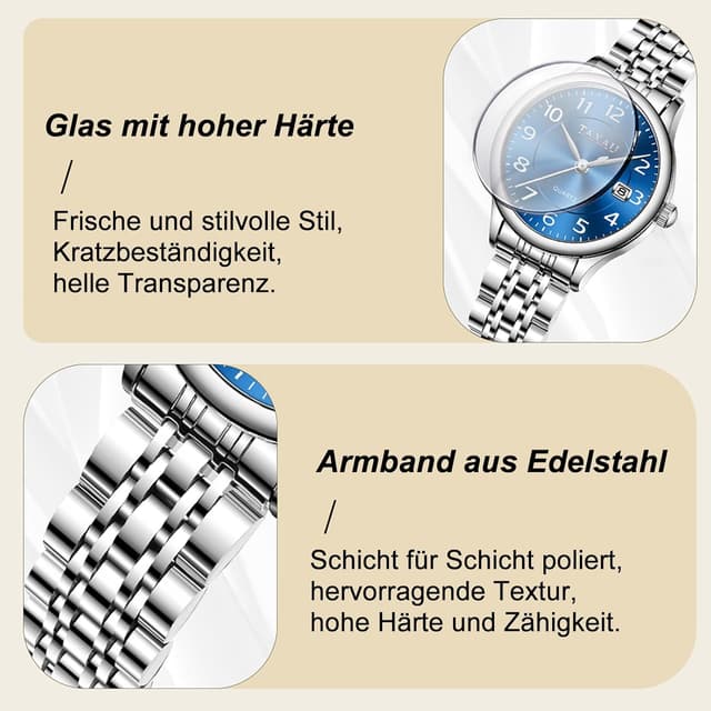 Detalle 1 de Taxau Damenuhr mit arabischen Ziffern