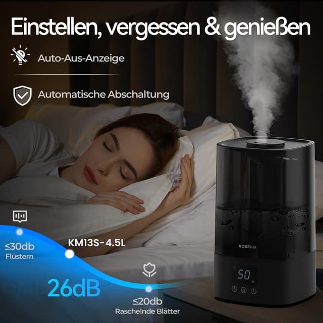 Thumbnail 4 de Rosekm Luftbefeuchter 4,5 l für Schlafzimmer