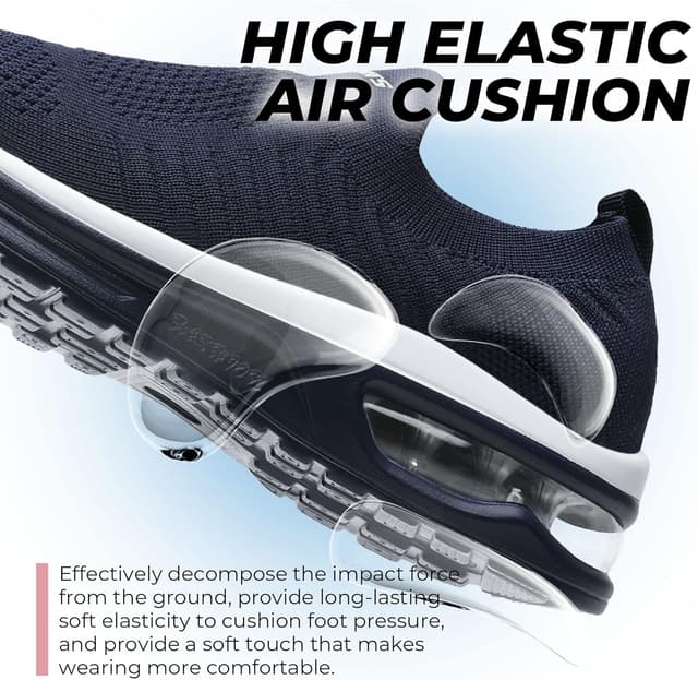 Detalle de Littleplum Damen Slip-On Sneaker mit atmungsaktivem Mesh und elastischen Schnürsenkeln