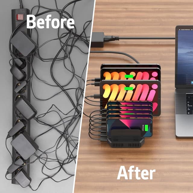 Thumbnail 3 de Alxum 10 Porte Stazione di Ricarica 60W