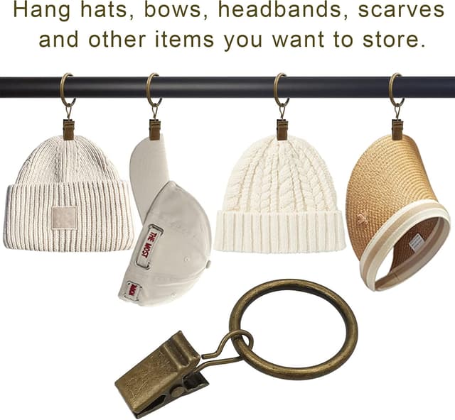 Thumbnail 5 de AMZSEVEN 44 Pack Metal Curtain Rings with Clips 🪟