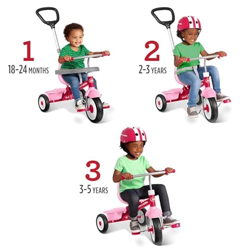Detalle 2 de Radio Flyer 3 en 1 Triciclo Stroll 'N Trike rosa para 1,5–5 años