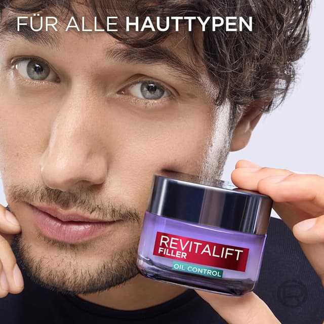 Detalle de L’Oréal Paris Revitalift Filler Mattierende Gel-Creme Oil Control mit Hyaluronsäure & Salicylsäure (50 ml)