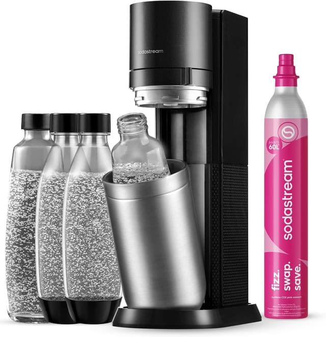 Detalle de SodaStream Duo Pack - Gasificador Negro con Botellas de 1L 🥤