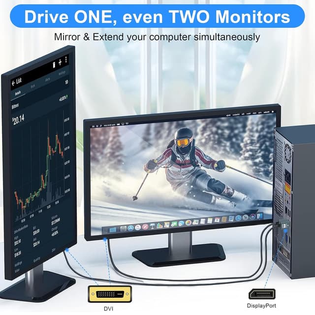 Thumbnail 2 de Thzzhnno Displayport zu DVI Kabel 3 m