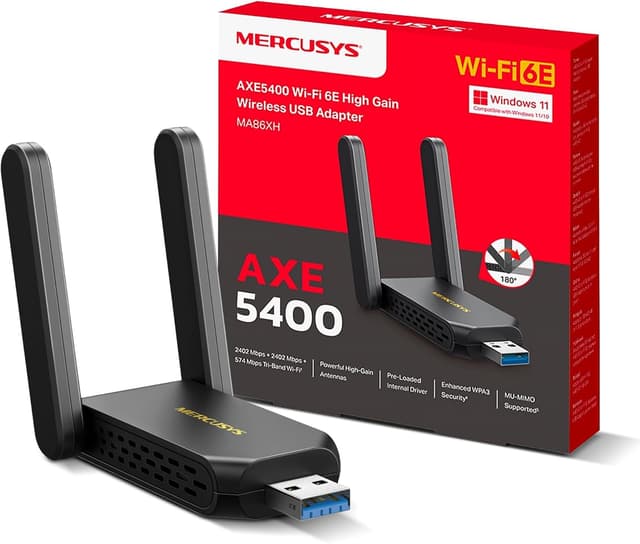 Detalle de MERCUSYS MA86XH AXE Wi‑Fi 6E USB Adapter