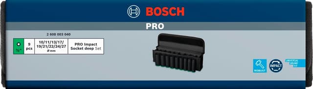 Detalle 2 de Bosch 9X PRO llaves de impacto 9 piezas