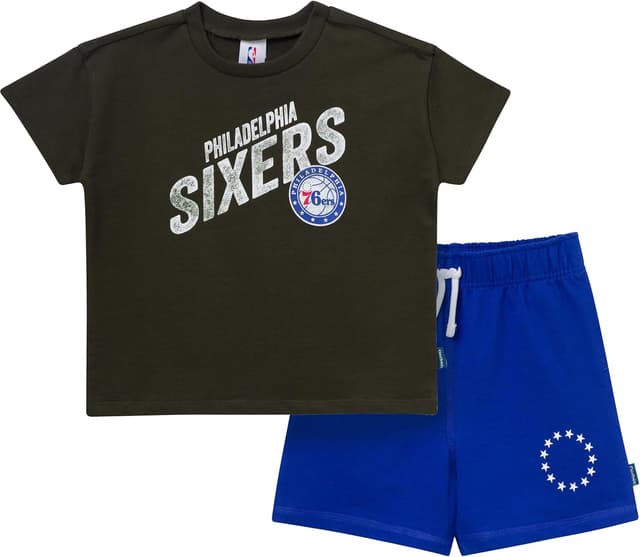 Detalle de Gerber Baby Boys' NBA Team T-shirt & Shorts Set (Philadelphia 76ers)